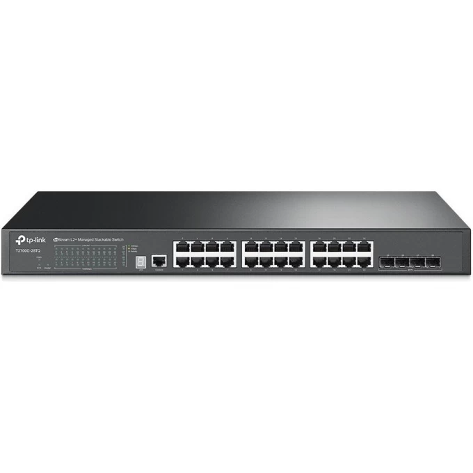 Коммутатор TP-LINK 24-портовый с 4 слотами SFP+ T2700G-28TQv2.20 Коммутатор TP-LINK 24-портовый с 4 слотами SFP+ T2700G-28TQv2.20