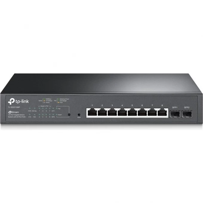 Коммутатор TP-LINK на 8 портов PoE+ и 2 SFP-слота TL-SG2210MP Коммутатор TP-LINK на 8 портов PoE+ и 2 SFP-слота TL-SG2210MP